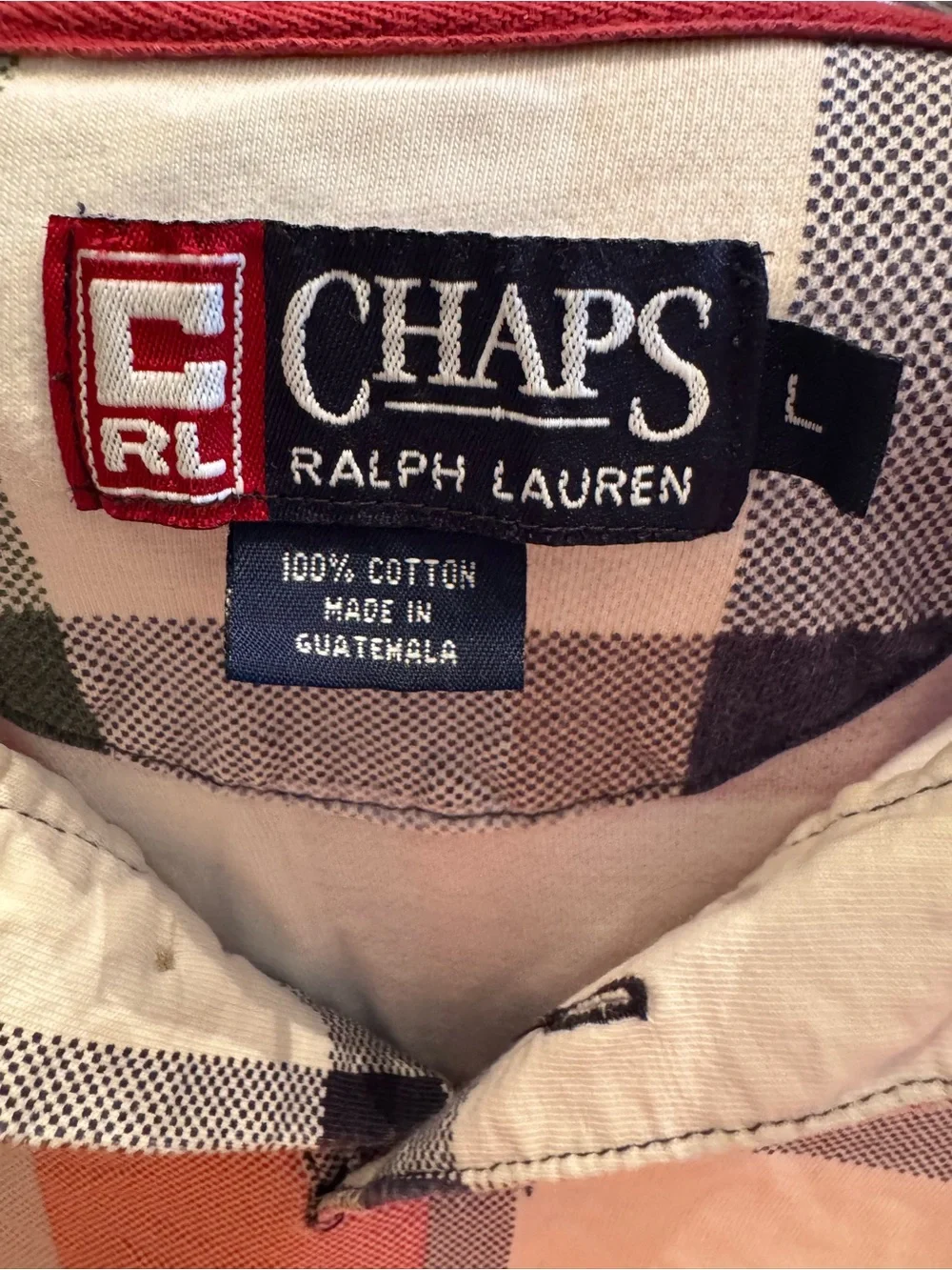 Ralph Lauren Plaid Polo Shirt in White, Red & Navy